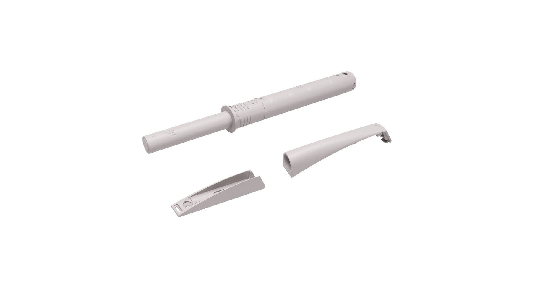 K Push Tech, lang, grijs, buffer, opschroef, slag 37mm