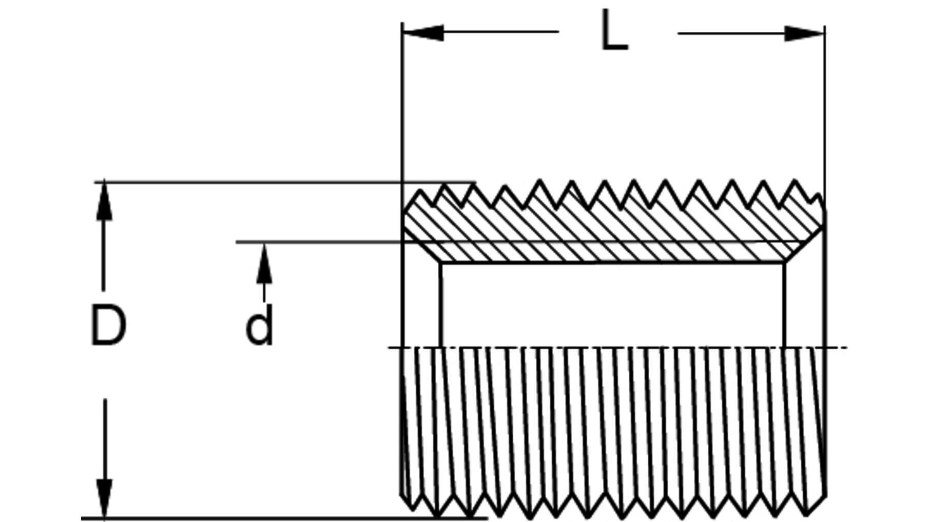 Rampabus voor volkern, M6/9x4,8mm type E verzinkt