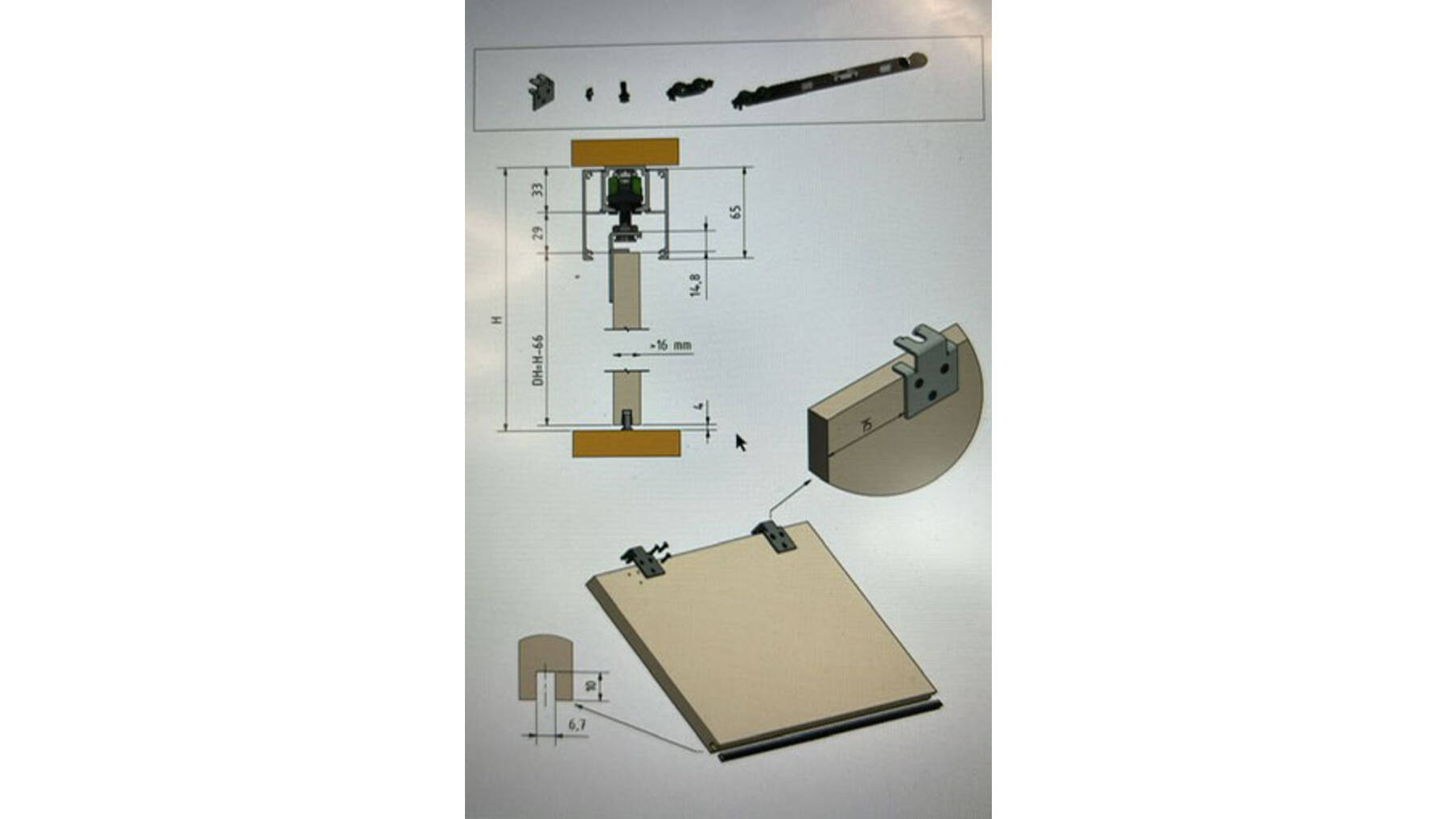 Spaceship 80 W voor deur 18-24mm tot 80kg deur br. v.a. 580m
