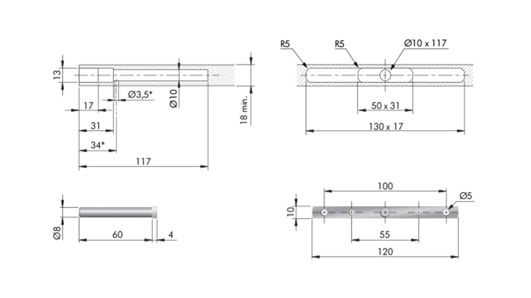 Bracket voor Triade SLIM (zonder schroeven)