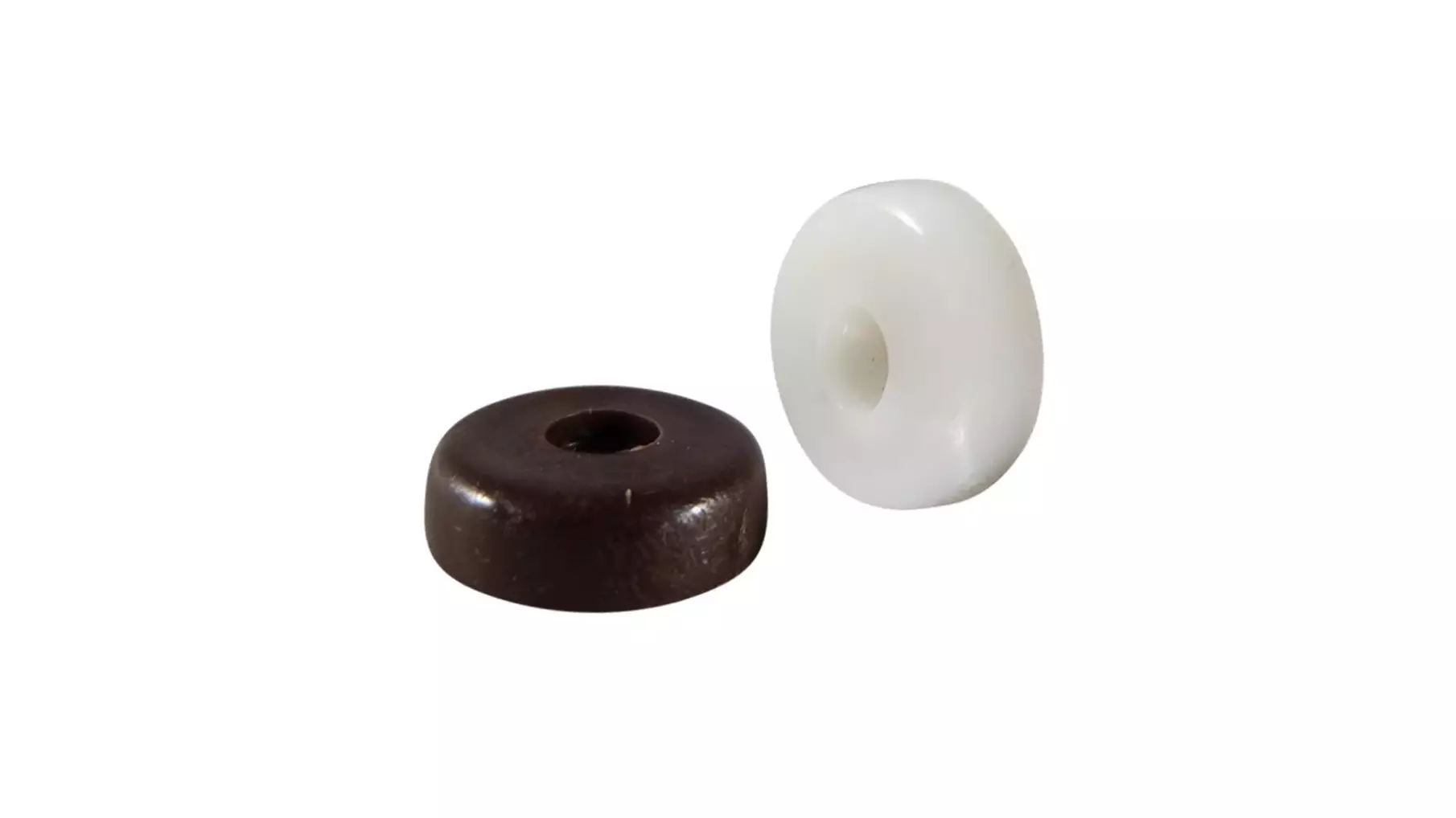 Glijder 21mm wit, hoogte 6,5mm met schroefgat 3,5mm