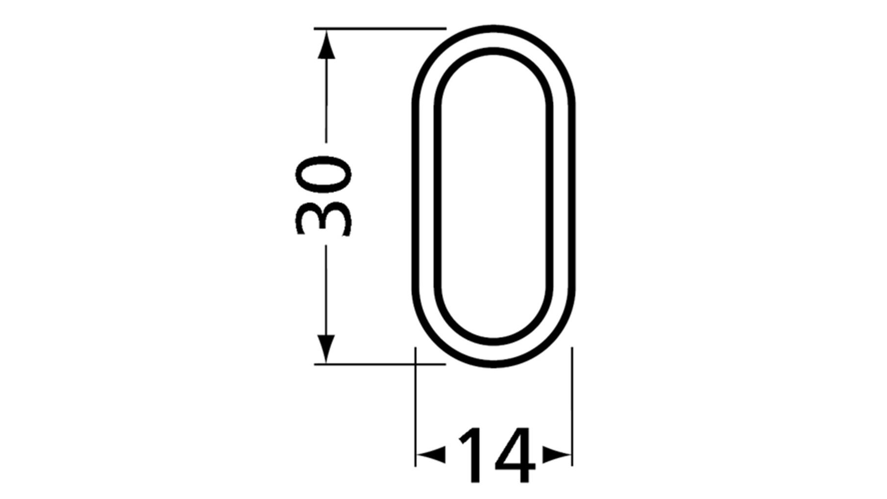 Roede 30x14mm aluminium mat zwart lengte 3000mm