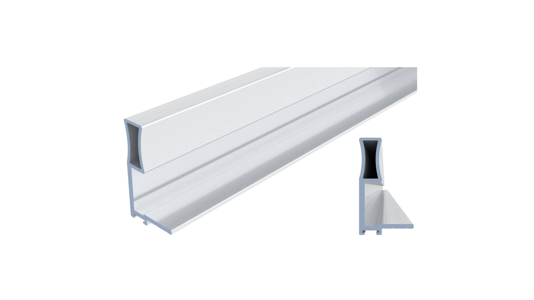 Ocean 1 greeplijst alu geanodiseerd, lengte 2500mm v/ 18mm