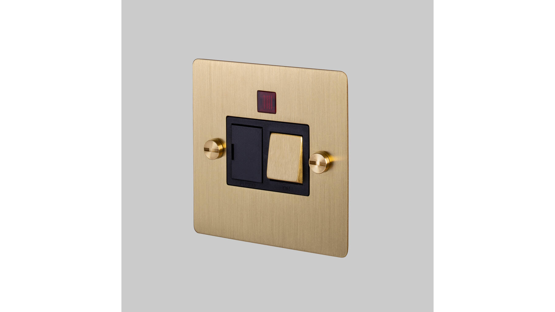 13A Dp Switched Fcu w/ Neon - Brass - Black Interior