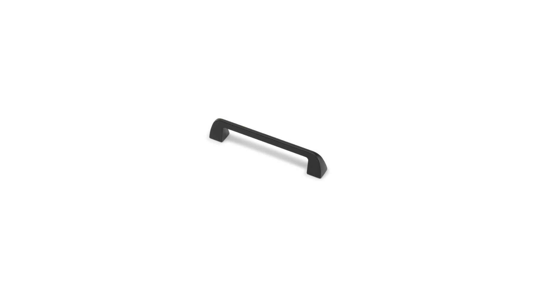 Greep WEDGE mat zwart 146x18x28mm, hoh 128mm