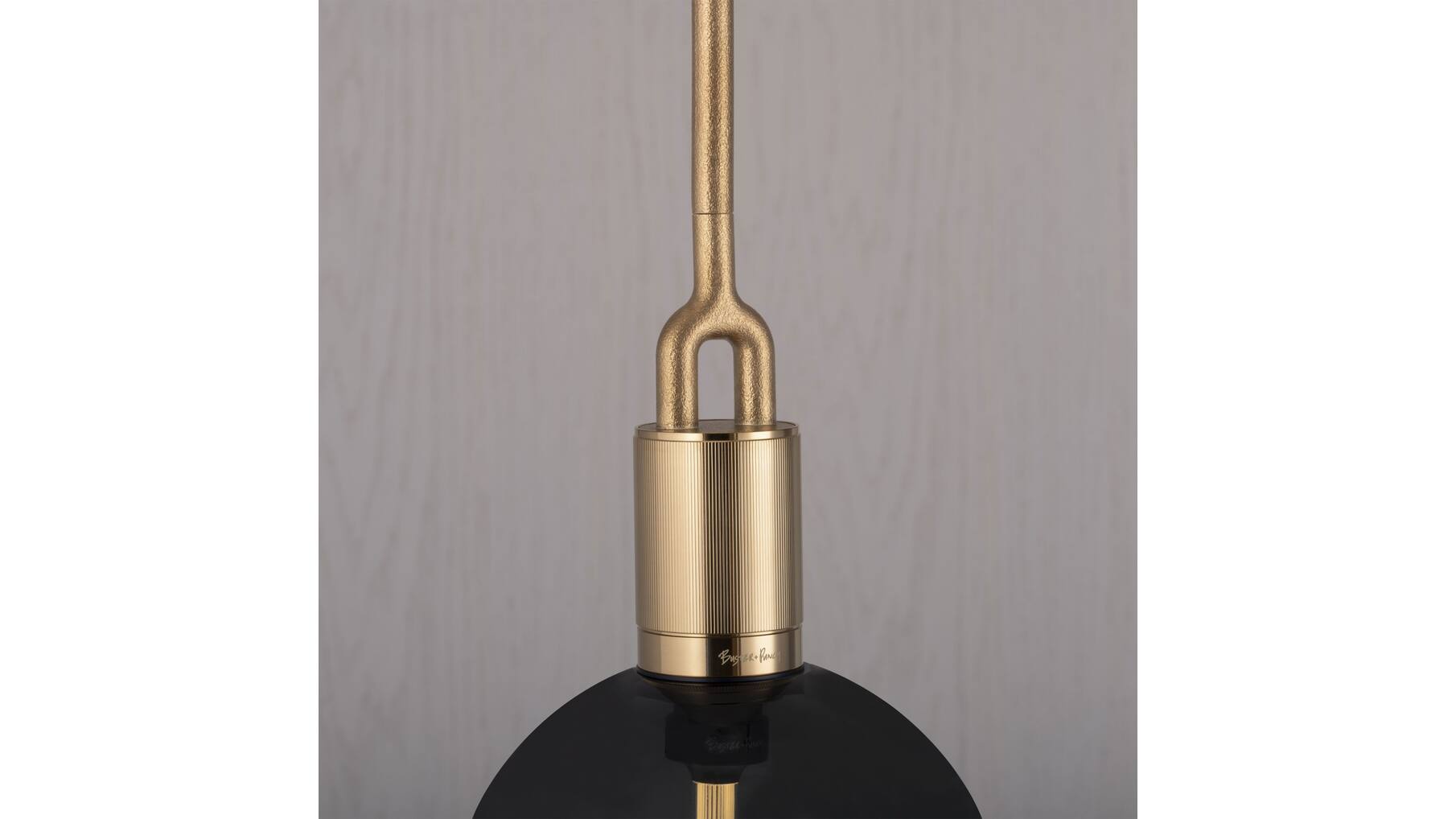 Forked Pendant/Brass/Large Smoked Globe