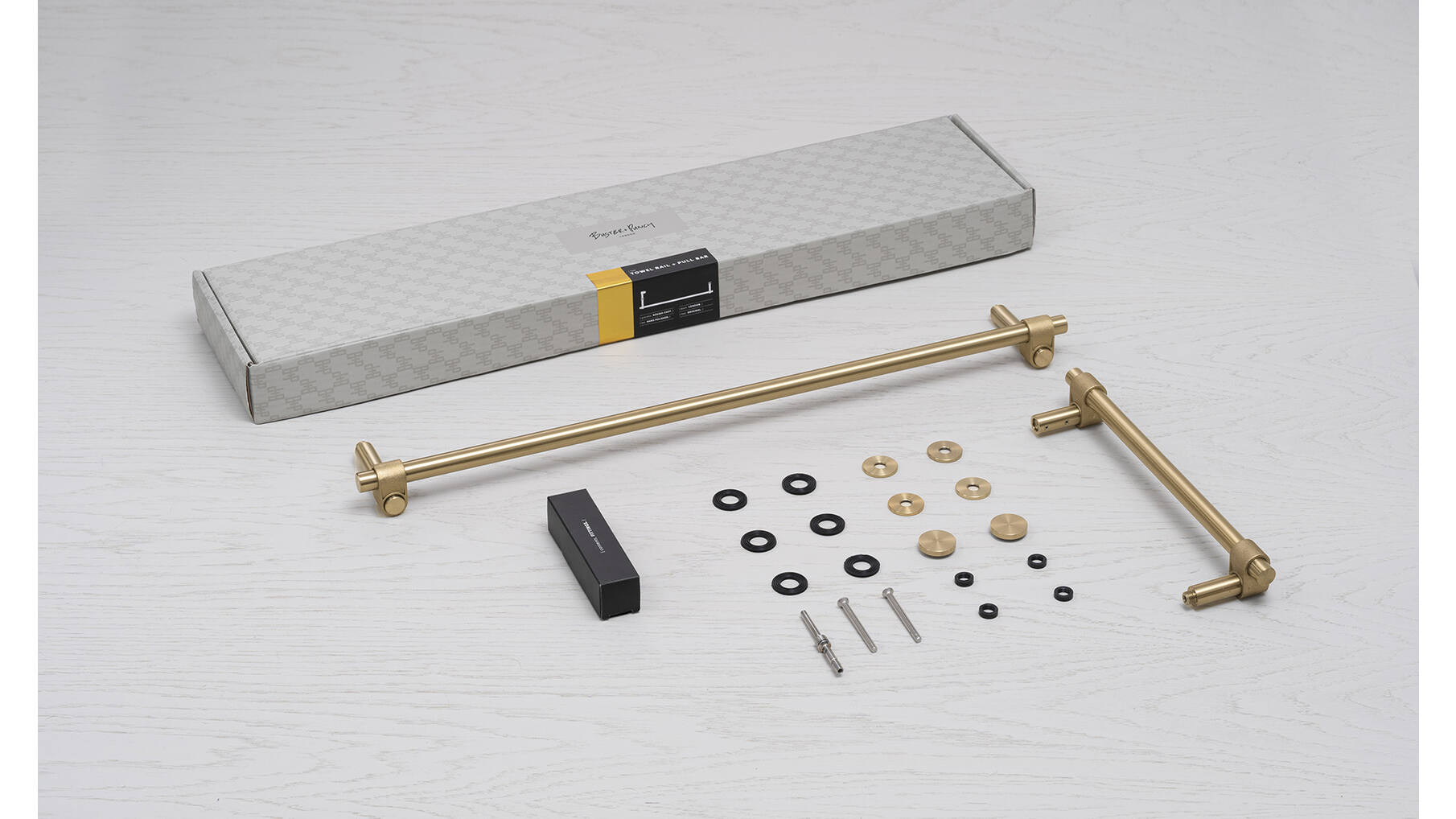 Towel Rail + Pull Bar /600Mm + 300Mm/Brass