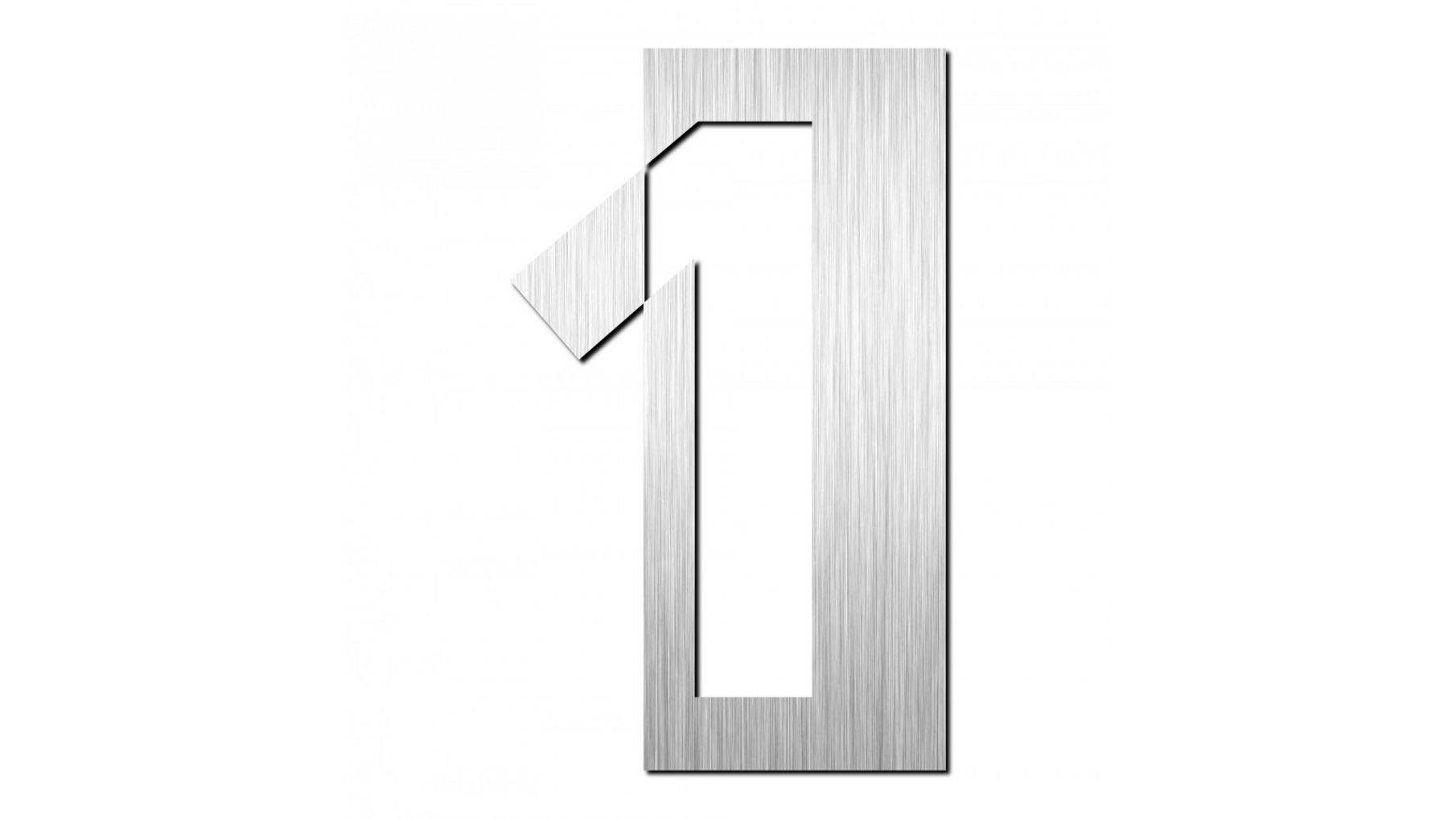 Huisnummer "1" hoogte 75mm, RVS geborsteld