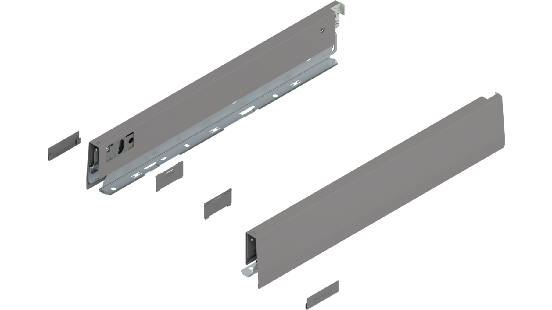 Merivobox zijkant N-hoogte, R+L, 400mm kleur: indium grijs