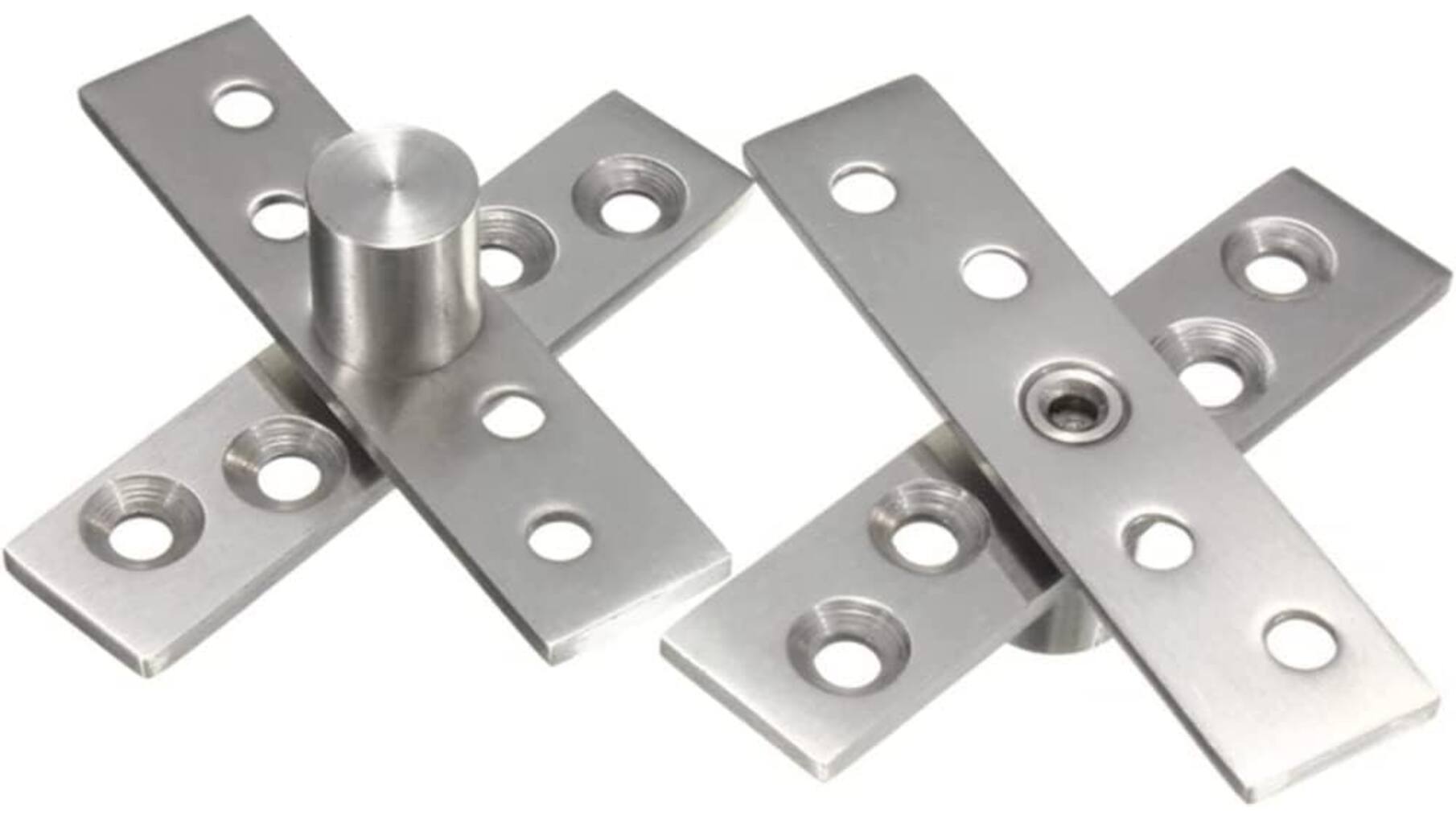 Pivot scharnier RVS, lengte 74mm, 360gr. complete set