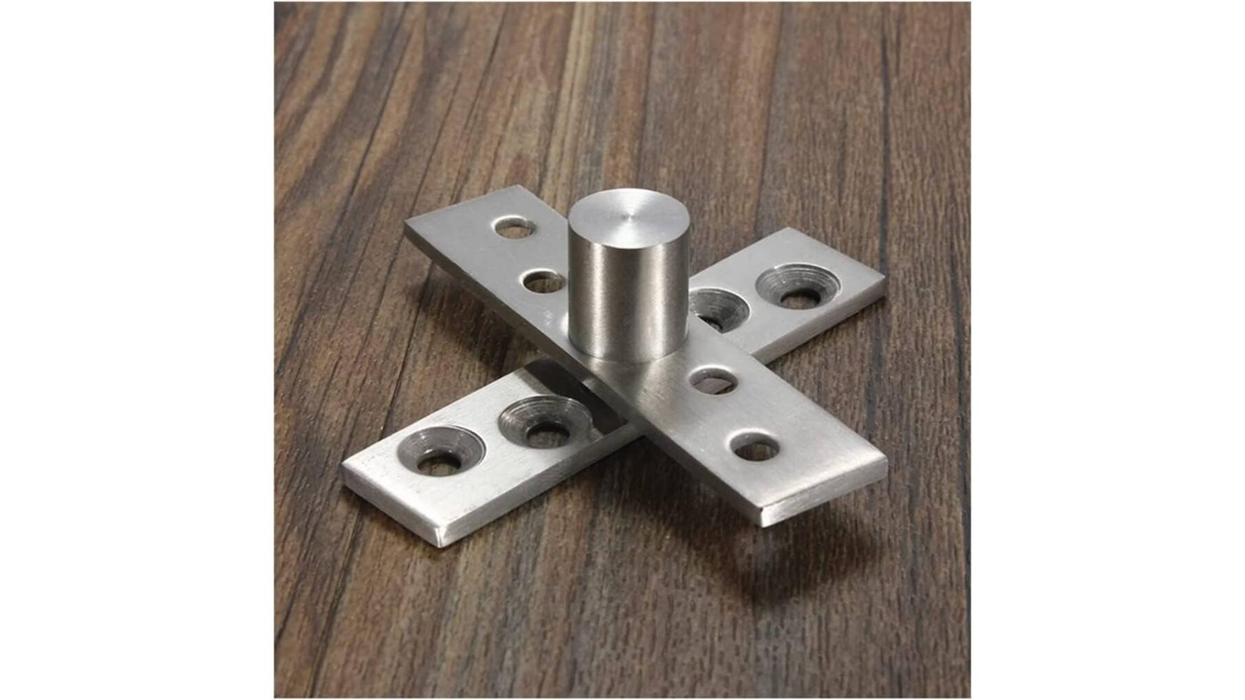 Pivot scharnier RVS, lengte 74mm, 360gr. complete set
