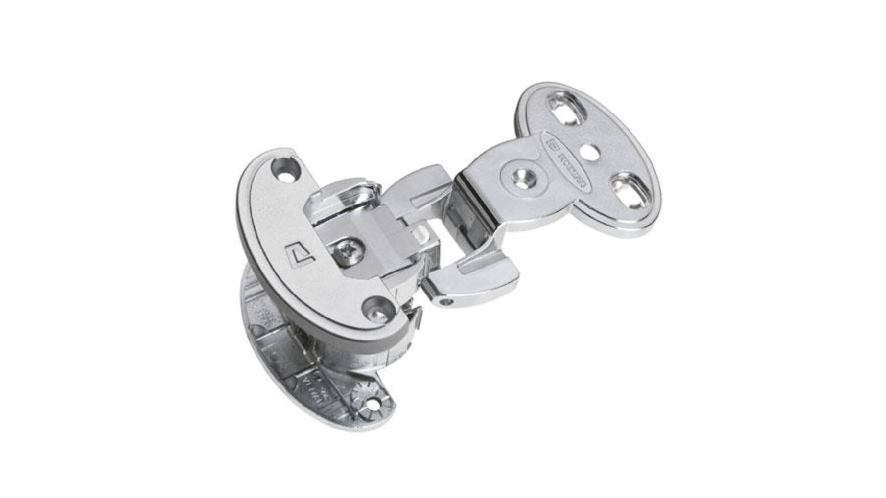 Scharnierarm dubbel 12.5mm opleg bij 19mm zijde vernikkeld