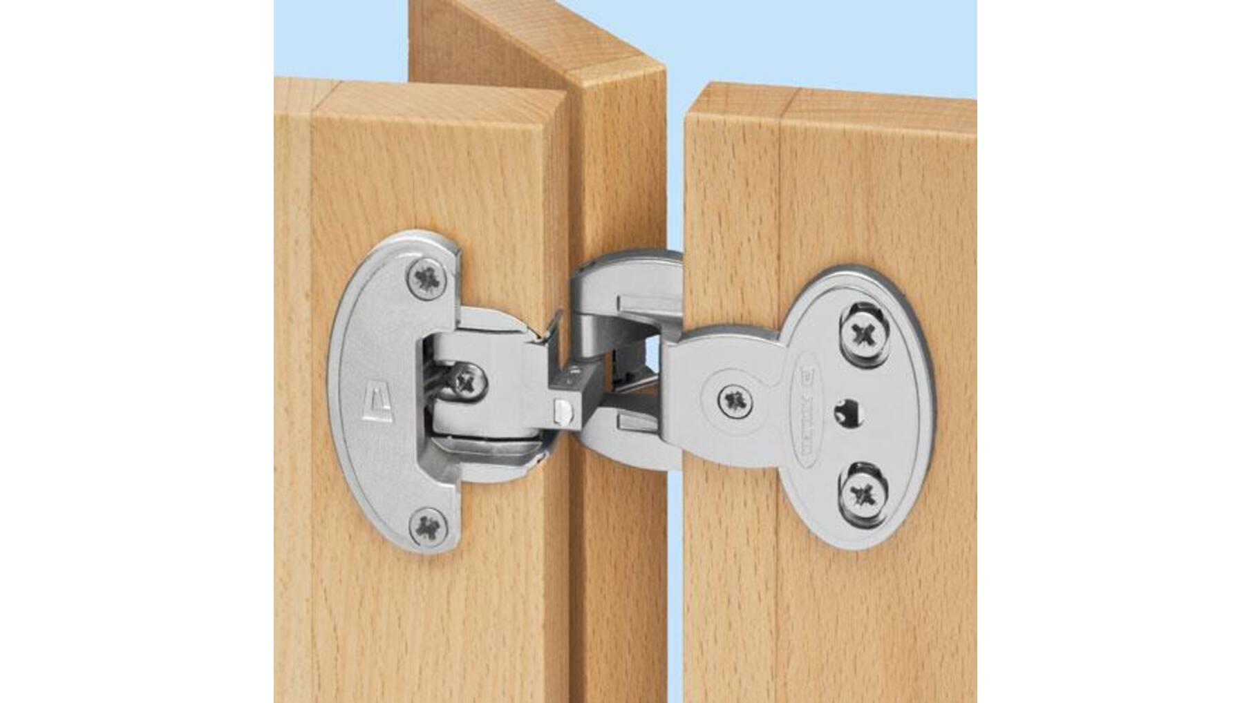 Scharnierarm dubbel 12.5mm opleg bij 19mm zijde vernikkeld
