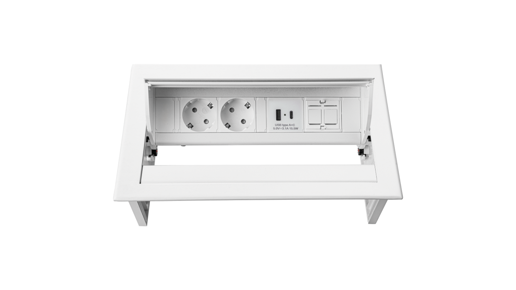 PowerDesk In - 2x 230V + 1x USB A+C  + keystone wit