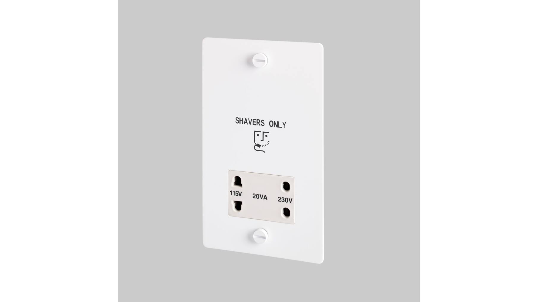 115V/230V Shaver Socket - White - White Interior