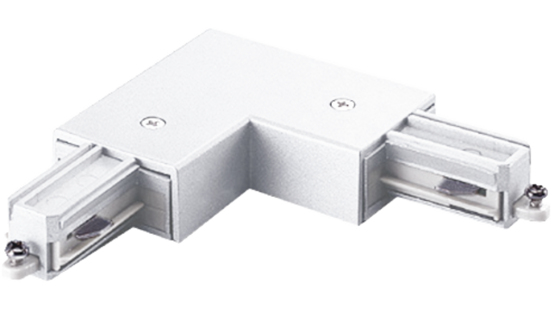 Bocht 90° 1-fase rail wit, binnen
