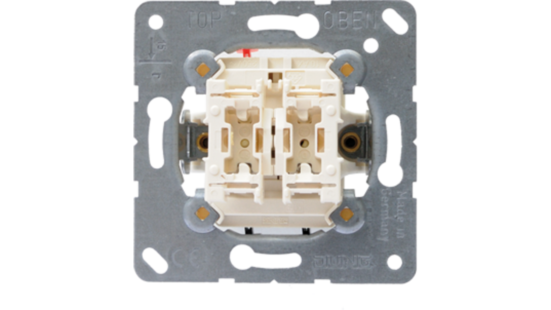 Jung inbouw dubbele pulsdrukker met 2x 1P