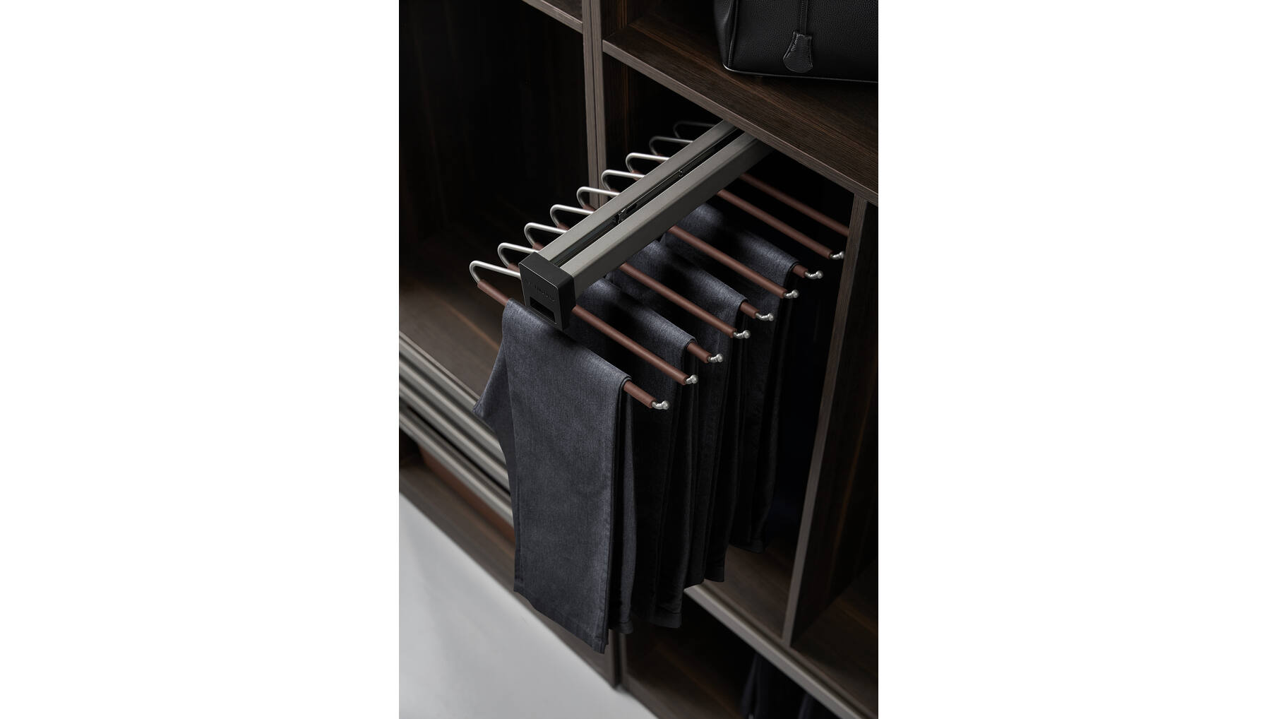 703502  B Series - Top Mounting Trousers Rack Brown