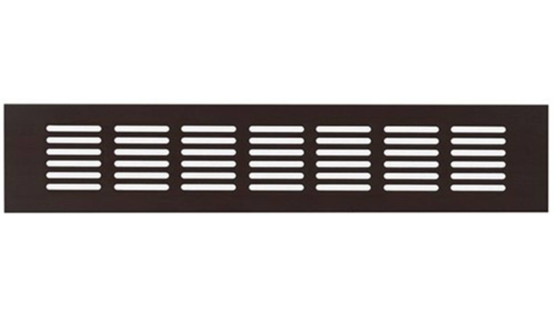 Luchtrooster 480x80mm aluminium zwart geeloxeerd