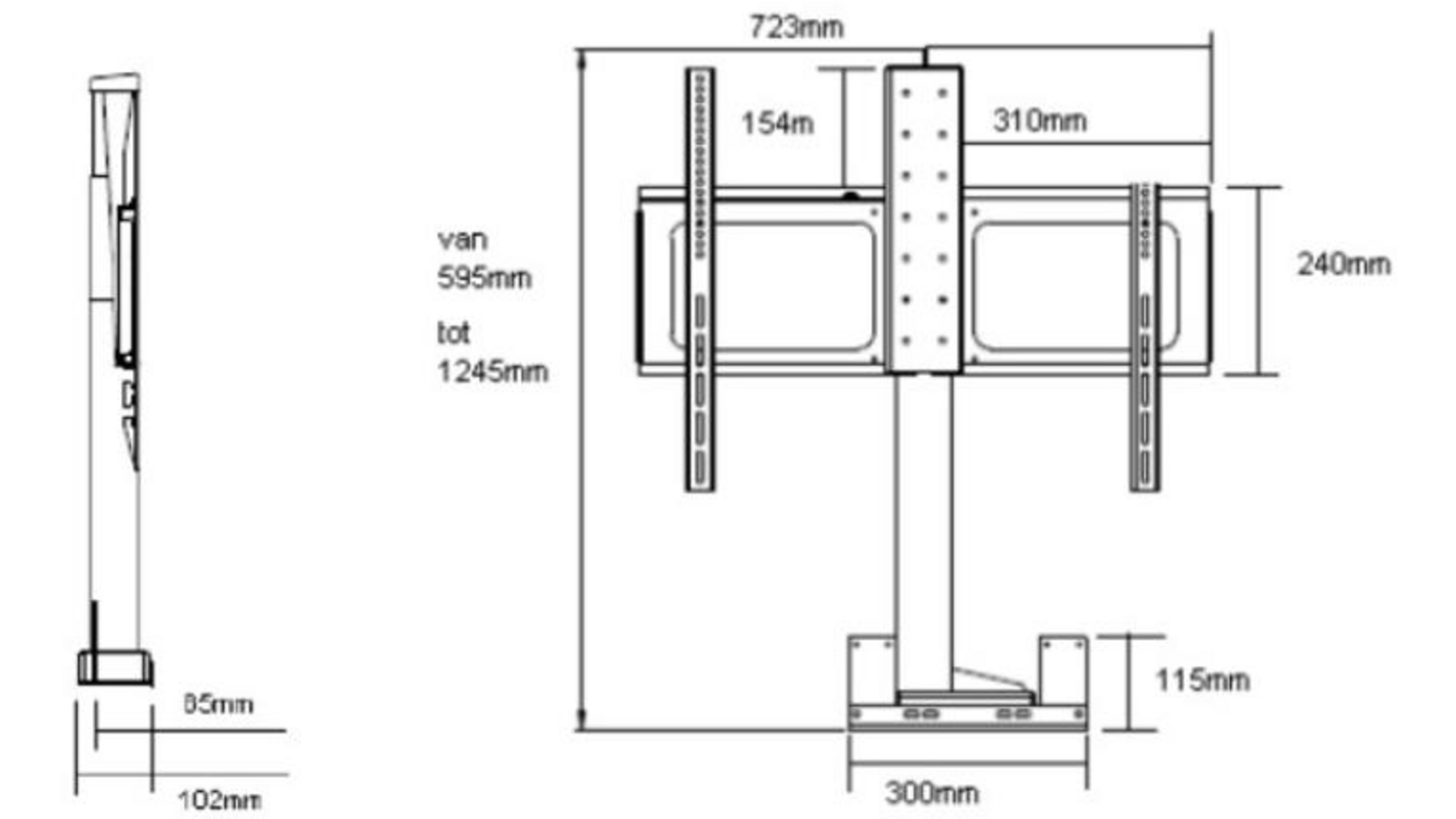 TV lift DL16 voor tv's tot 42inch