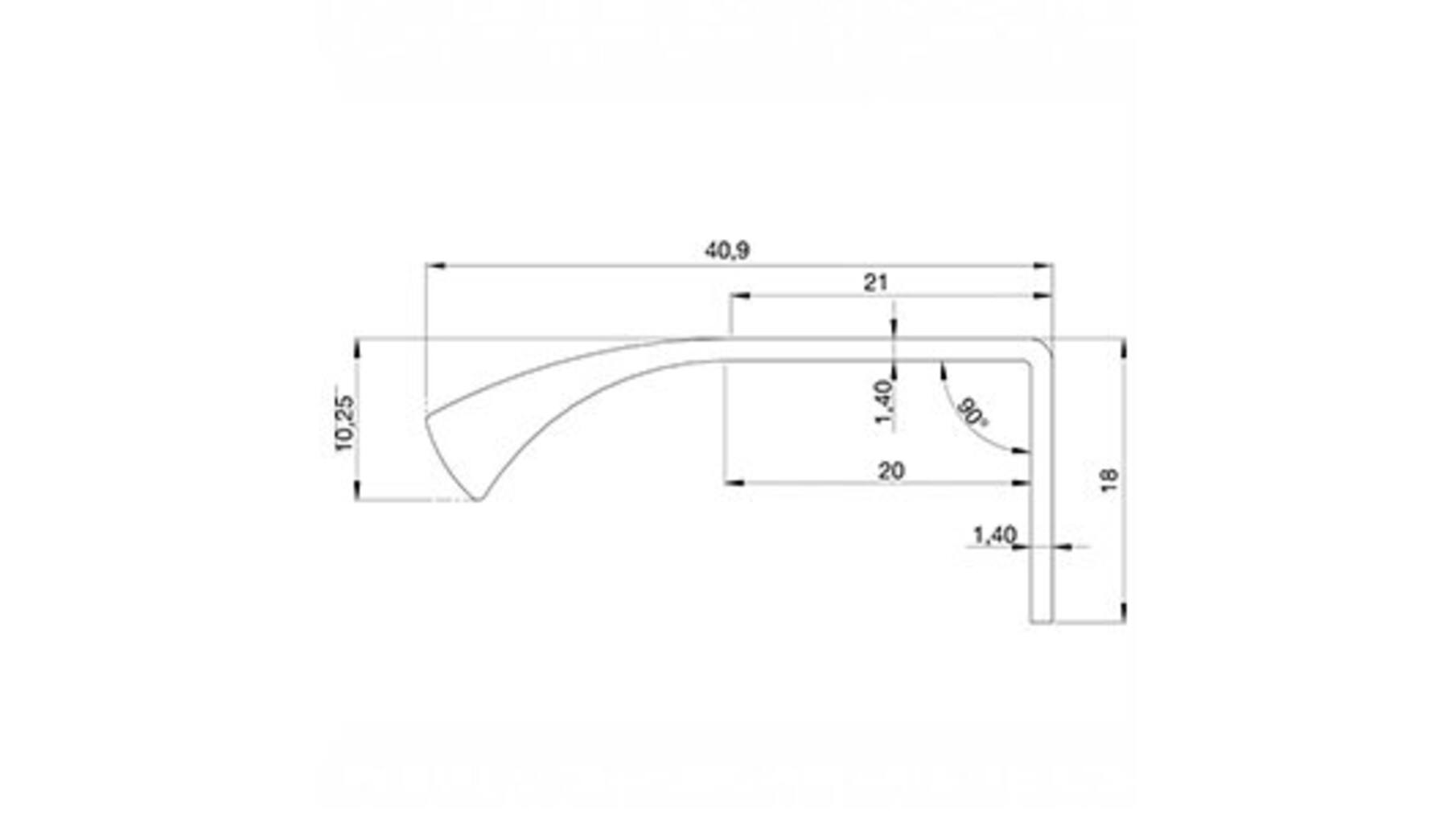 Greep 10x40mm mat zwart geborsteld