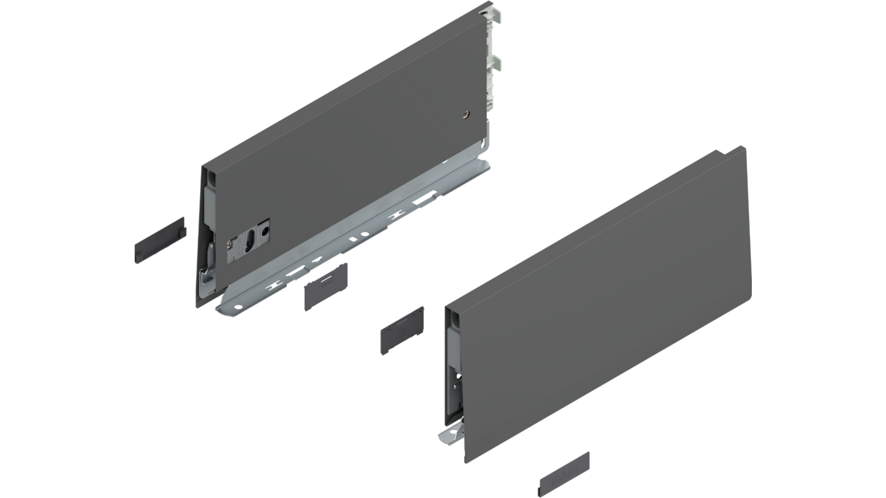 Merivobox zijkant K-hoogte, R+L, 300mm kleur: orion grijs