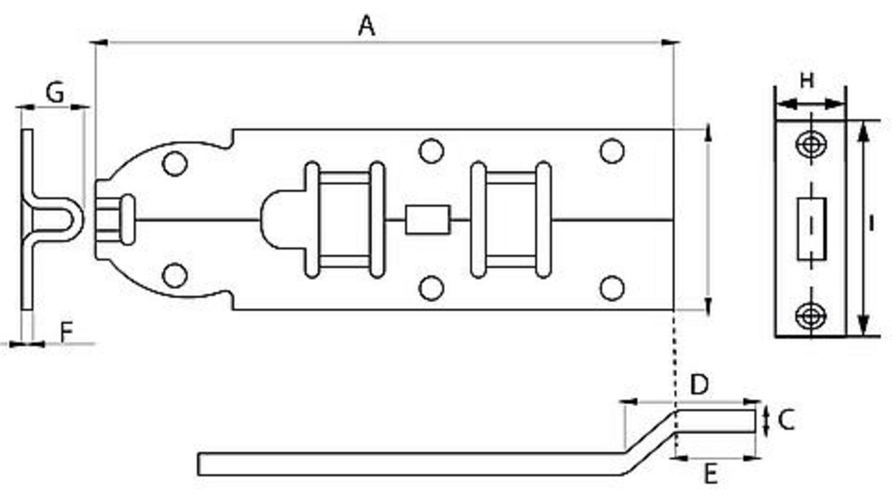 Plaatschuif / 35x120mm / schootdikte 4mm / bocht / verzinkt
