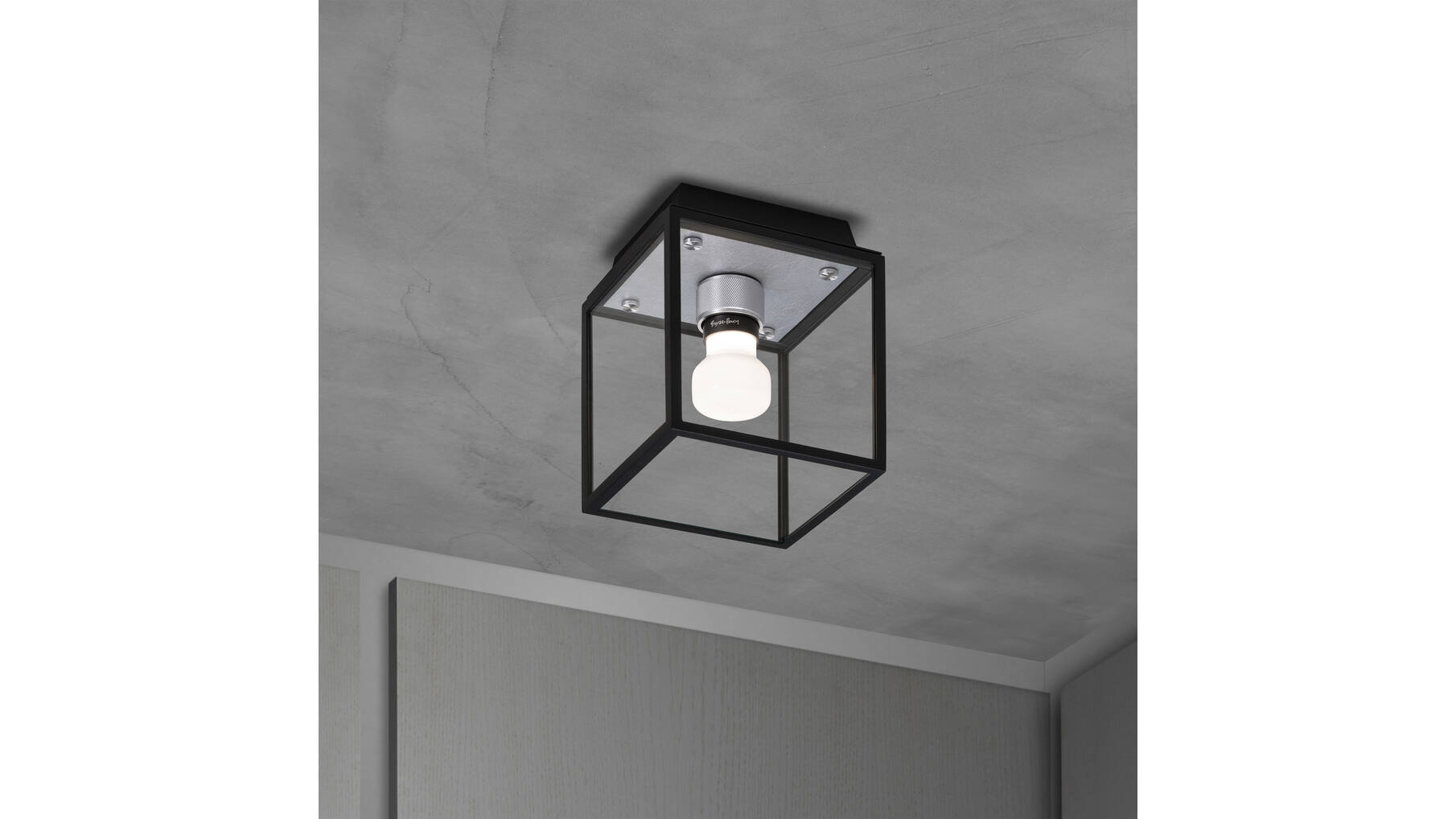 Caged Wet/Ceiling/Small/Steel