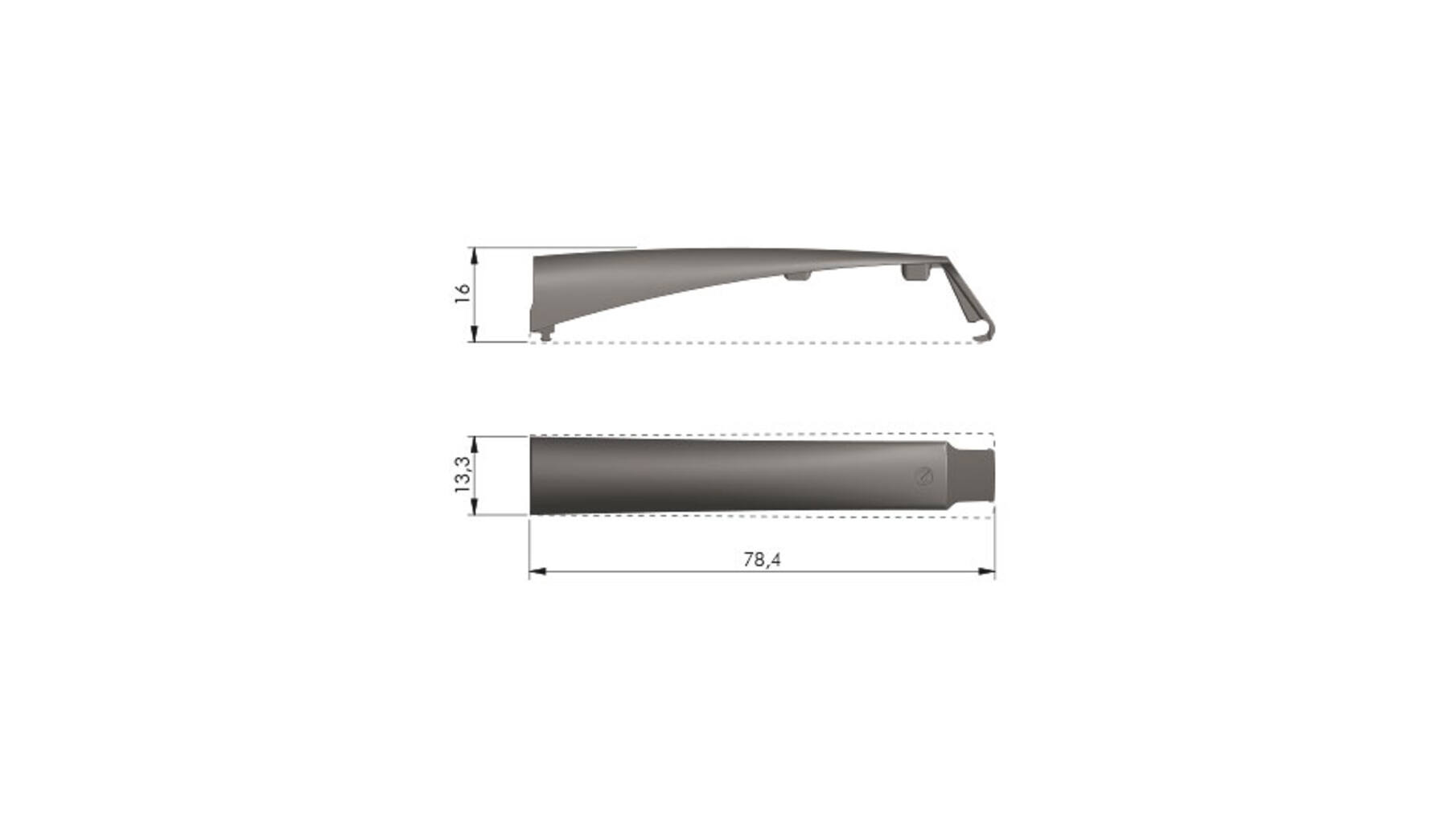 K push Tech adapter, grijs L= 78.4mm, VE=500
