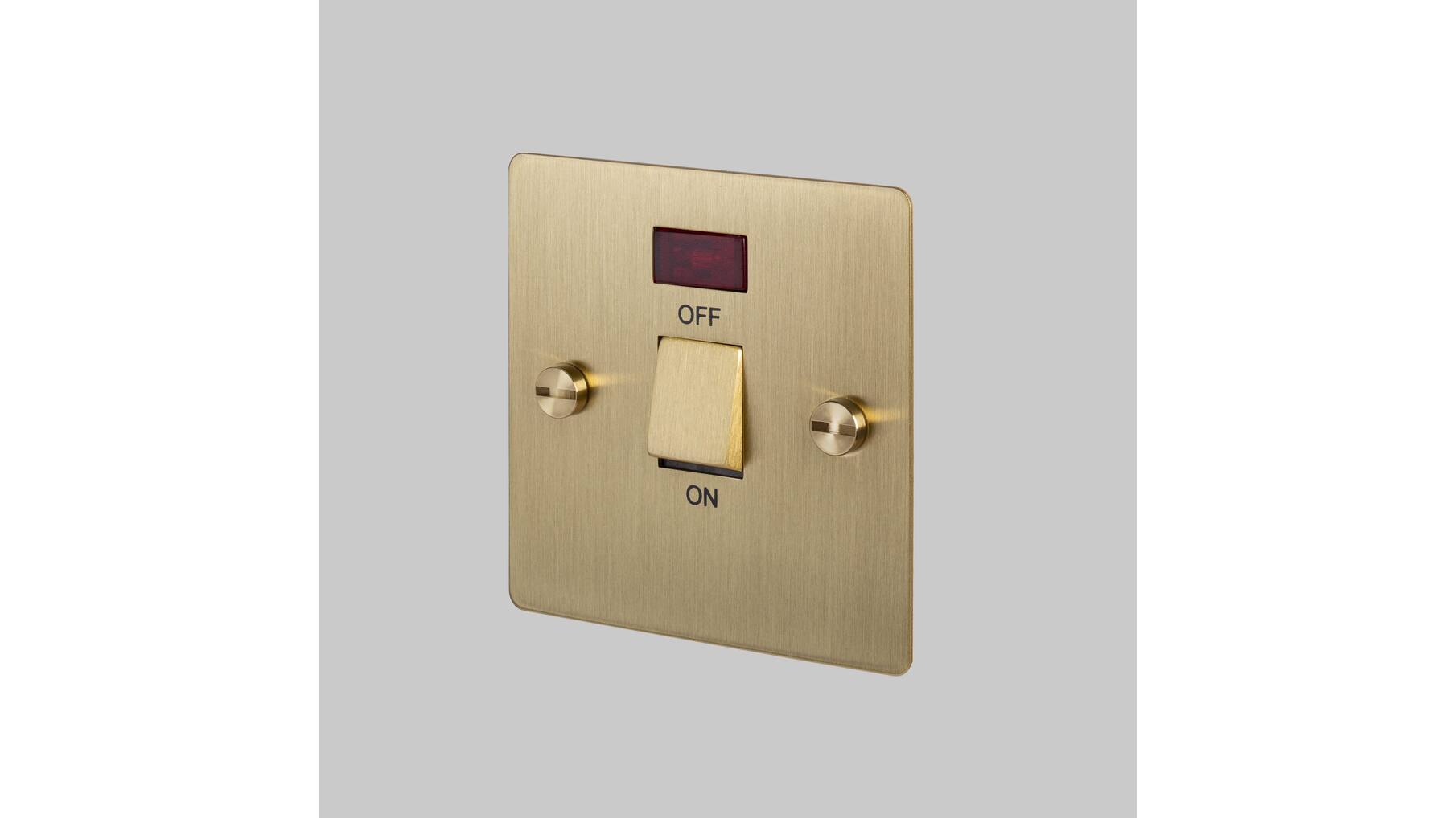 20A Dp Switch w/ Neon - Brass