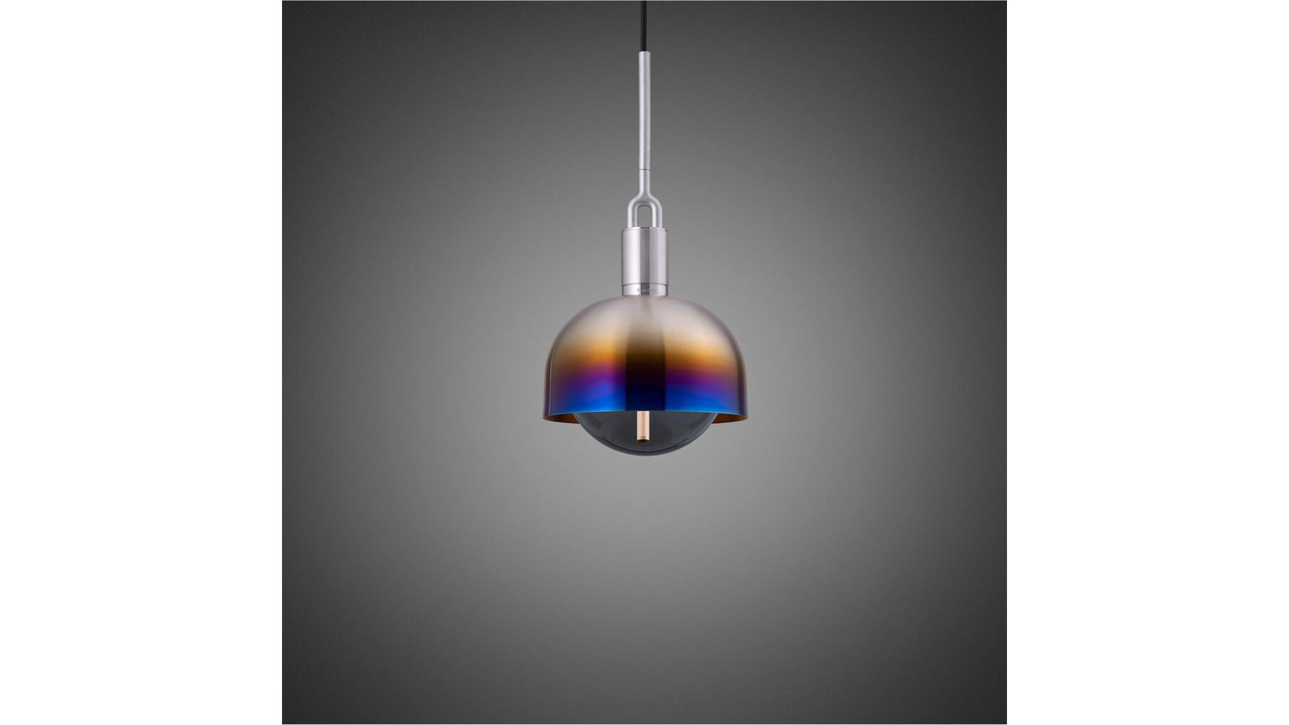 Forked Pendant/Steel/Medium Burnt Steel Shade/Medium S