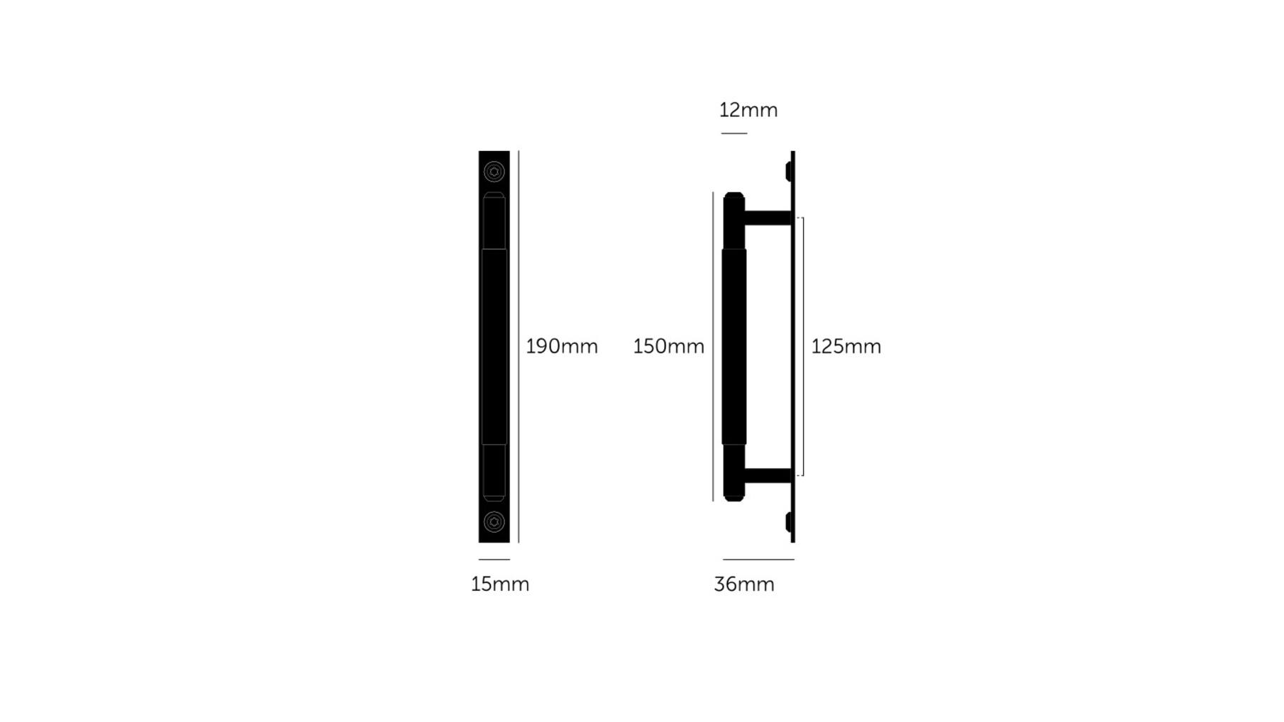 Pull Bar/Plate/Linear/Small 190Mm/Steel (Non US)