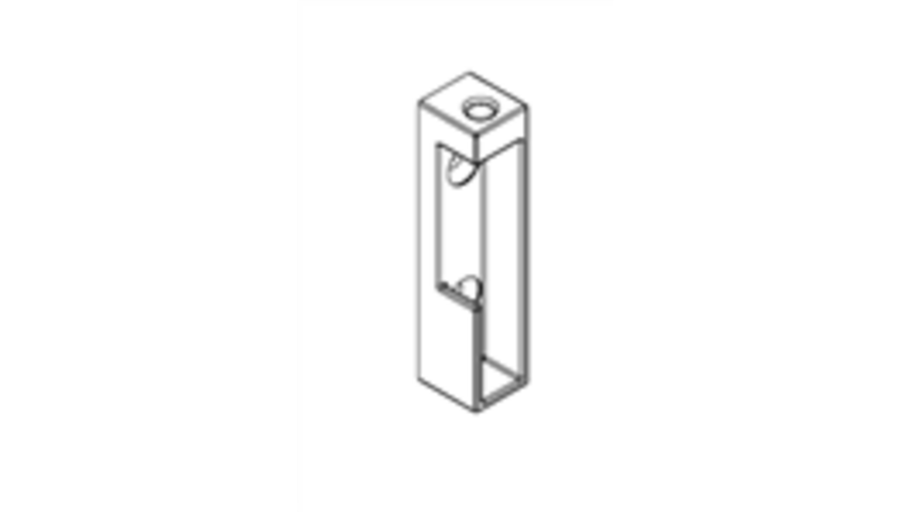 Roedehouder RECHTS roede 30x10mm, in de dag, H=67mm zwart