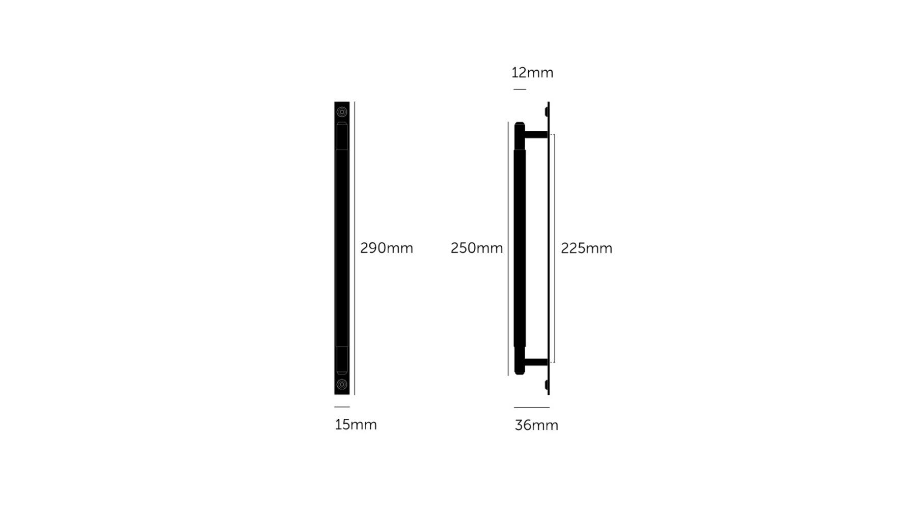 Pull Bar/Plate/Linear/Medium 290Mm/Brass (Non US)