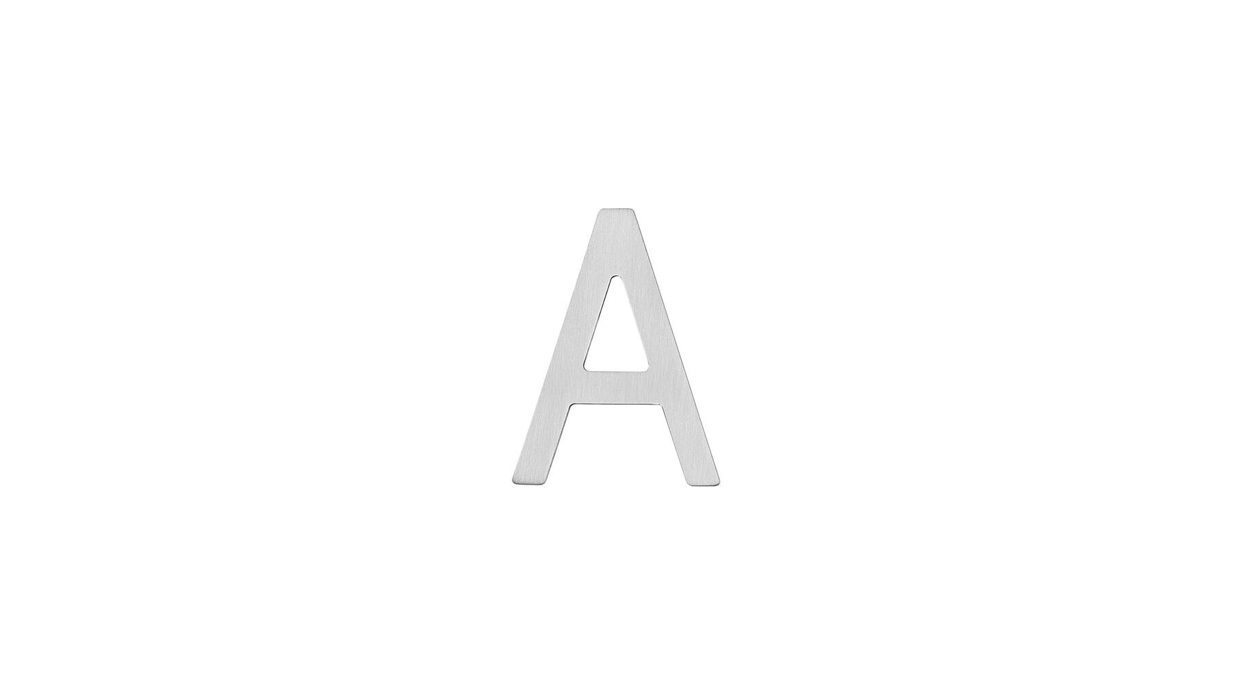 Huisletter A 100mm RVS geborsteld