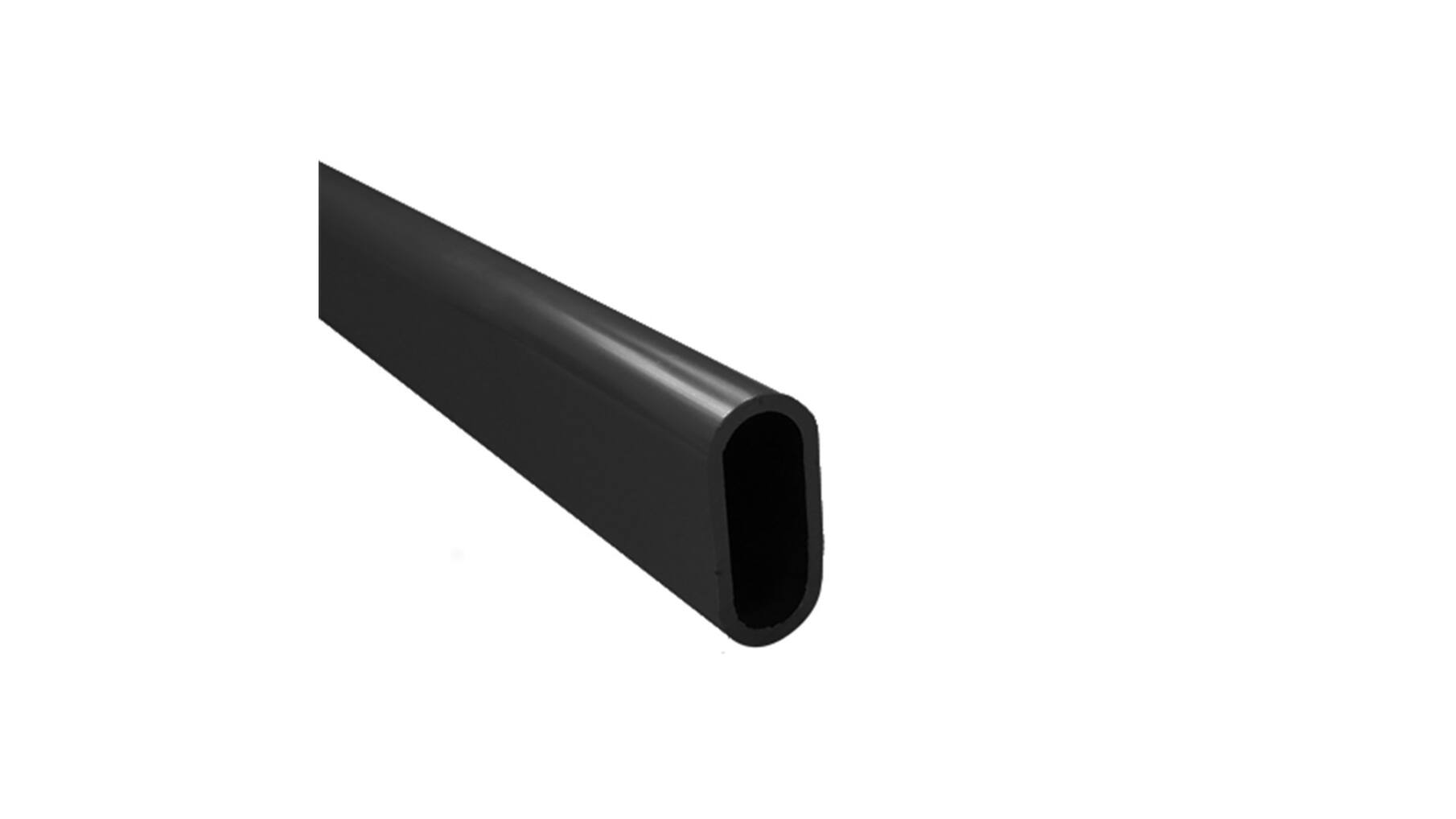 Roede 30x14mm aluminium mat zwart, lengte 1000mm