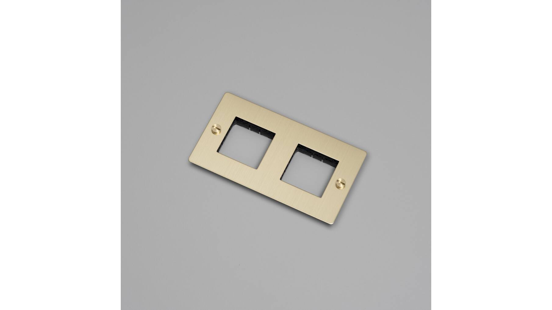 2G Wall Plate/Modules Only/Brass