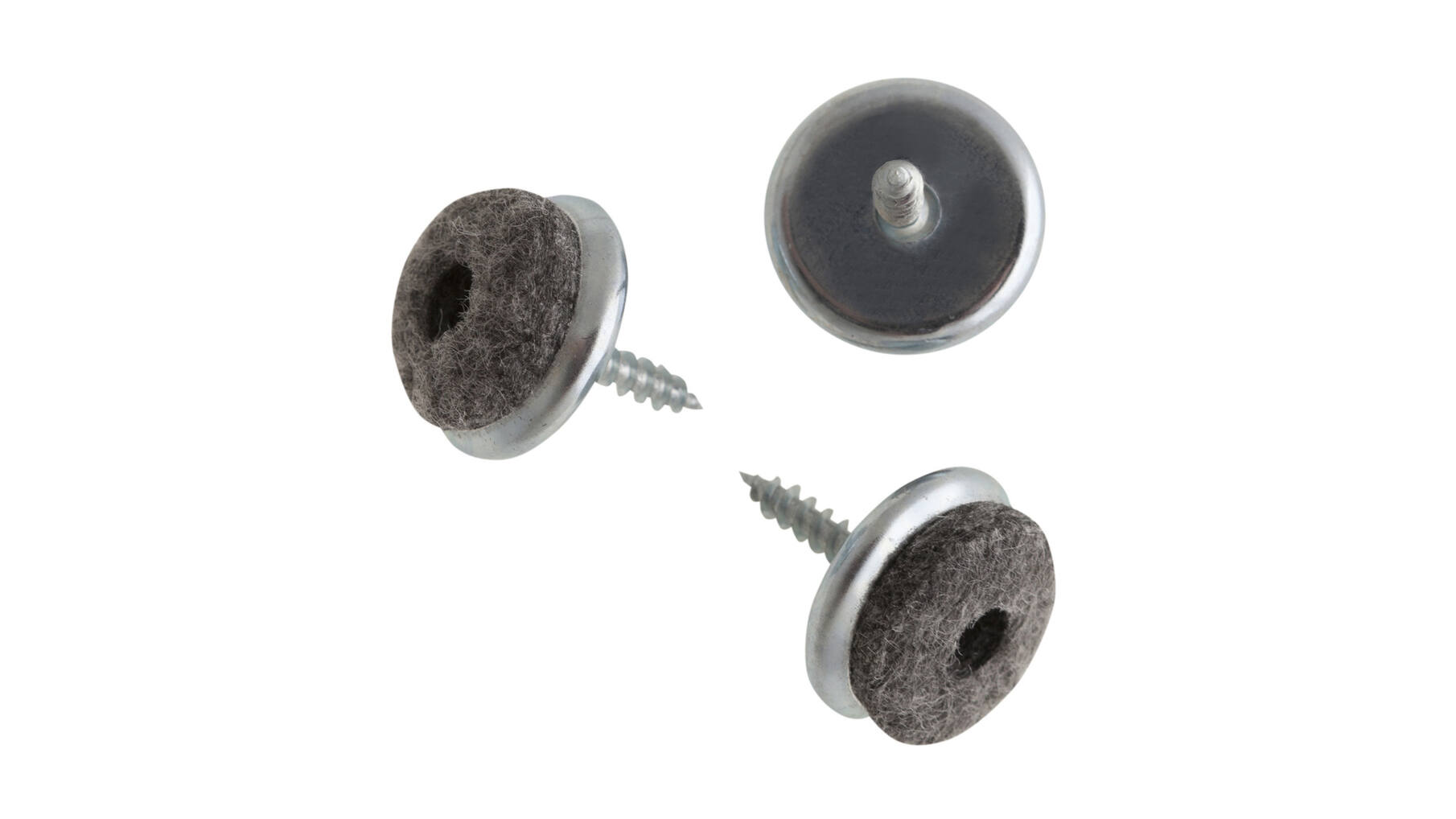 Silentaglijder 20mm ijzer verzinkt met grijs vilt, 20mm dia-