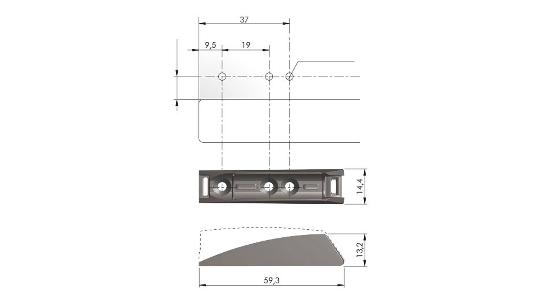K push Tech basis grijs voor kort en middel