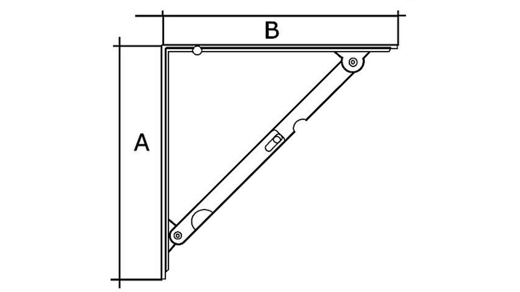 Plankdrager opvouwbaar / 300x300mm / staal wit gelakt