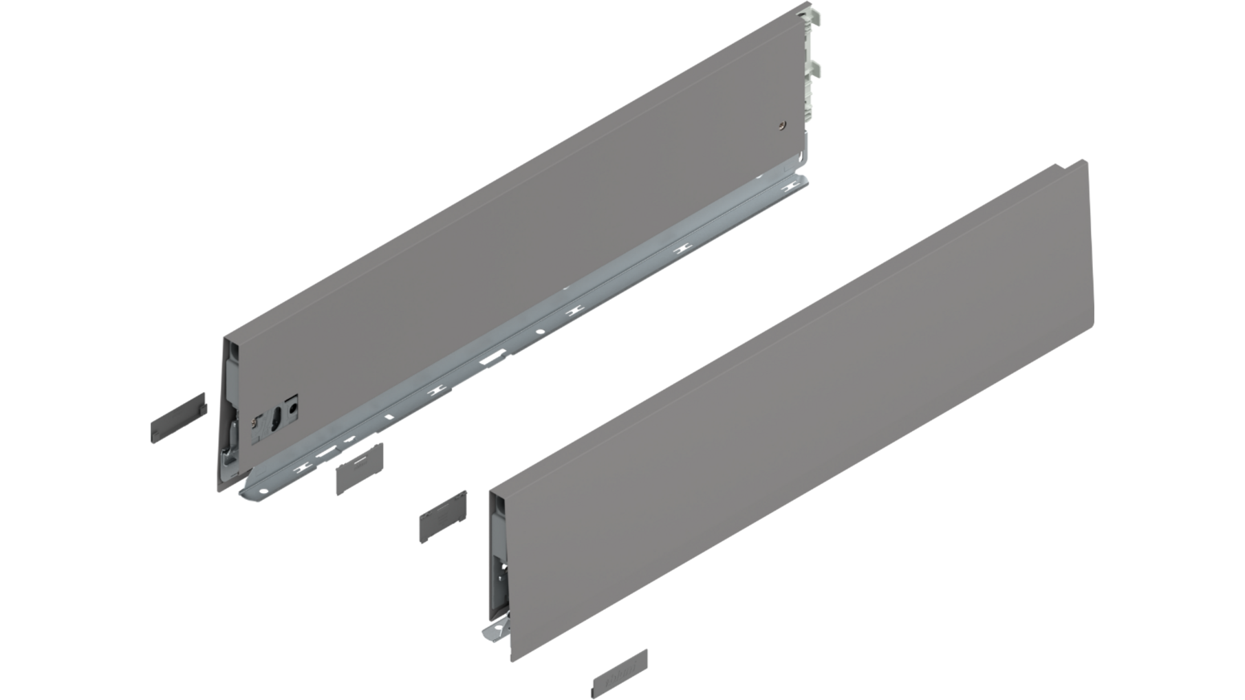 Merivobox zijkant K-hoogte, R+L, 550mm kleur: indium grijs