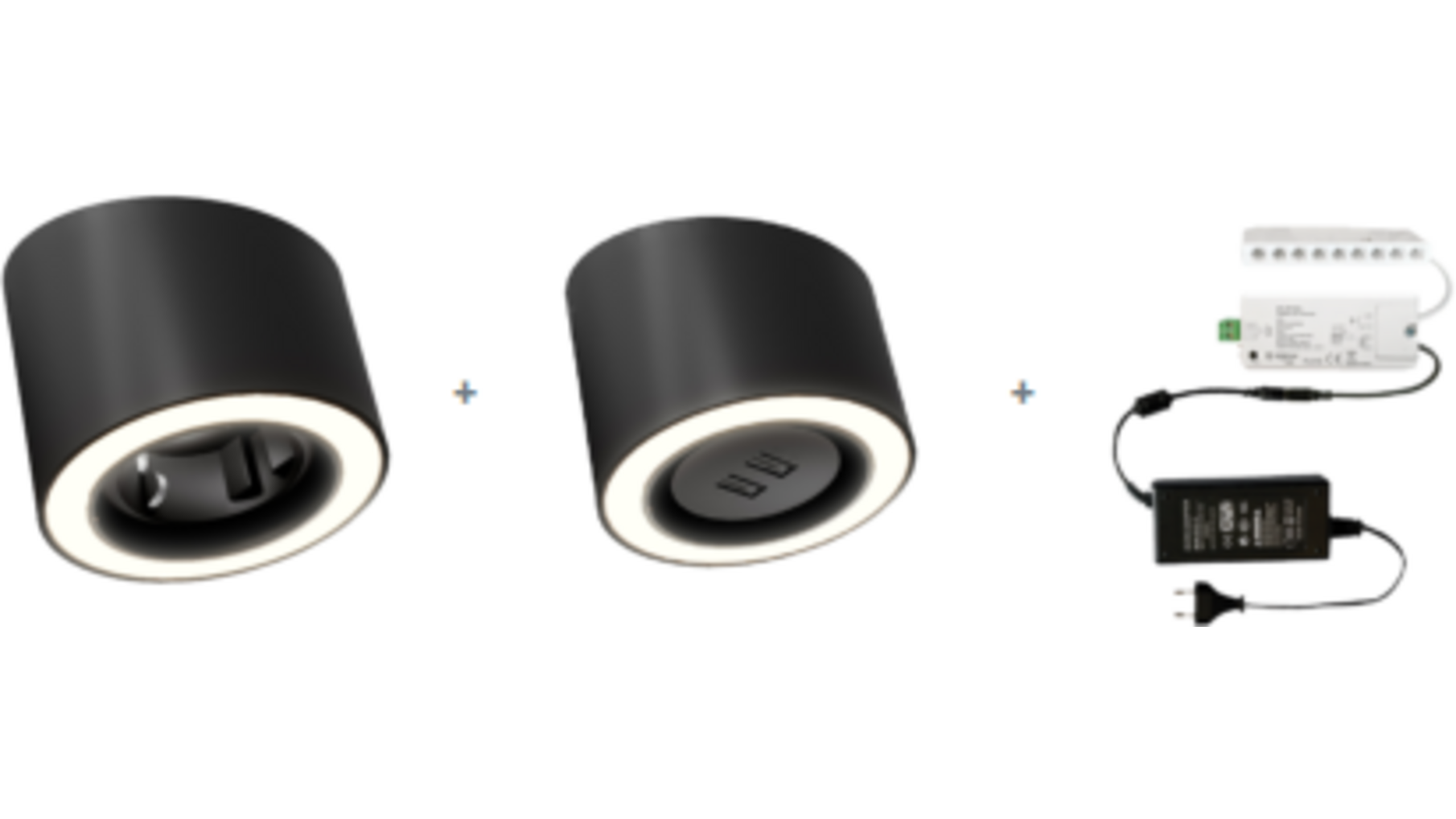 1x Unika mat zwart WCD 24V + 1x USB + MC-Easy + Driver 36W