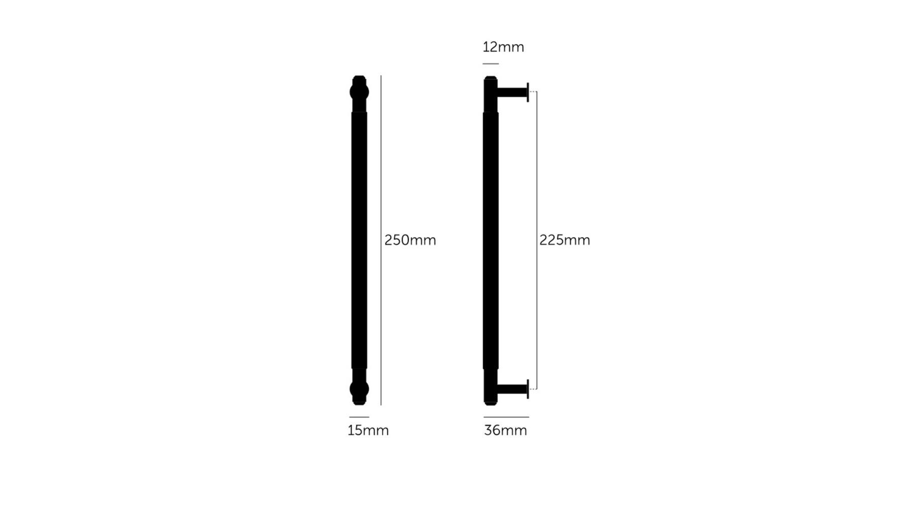 Pull Bar/Linear/Small 150Mm/Black