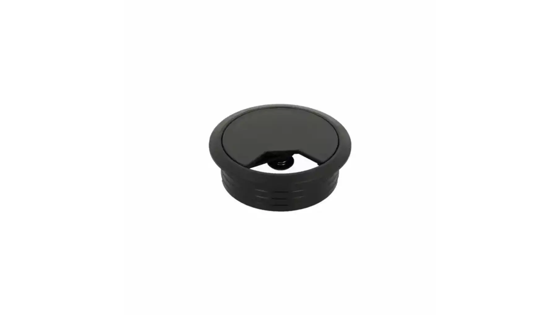 Kabeldoorvoer klep met veer 60mm kunststof zwart