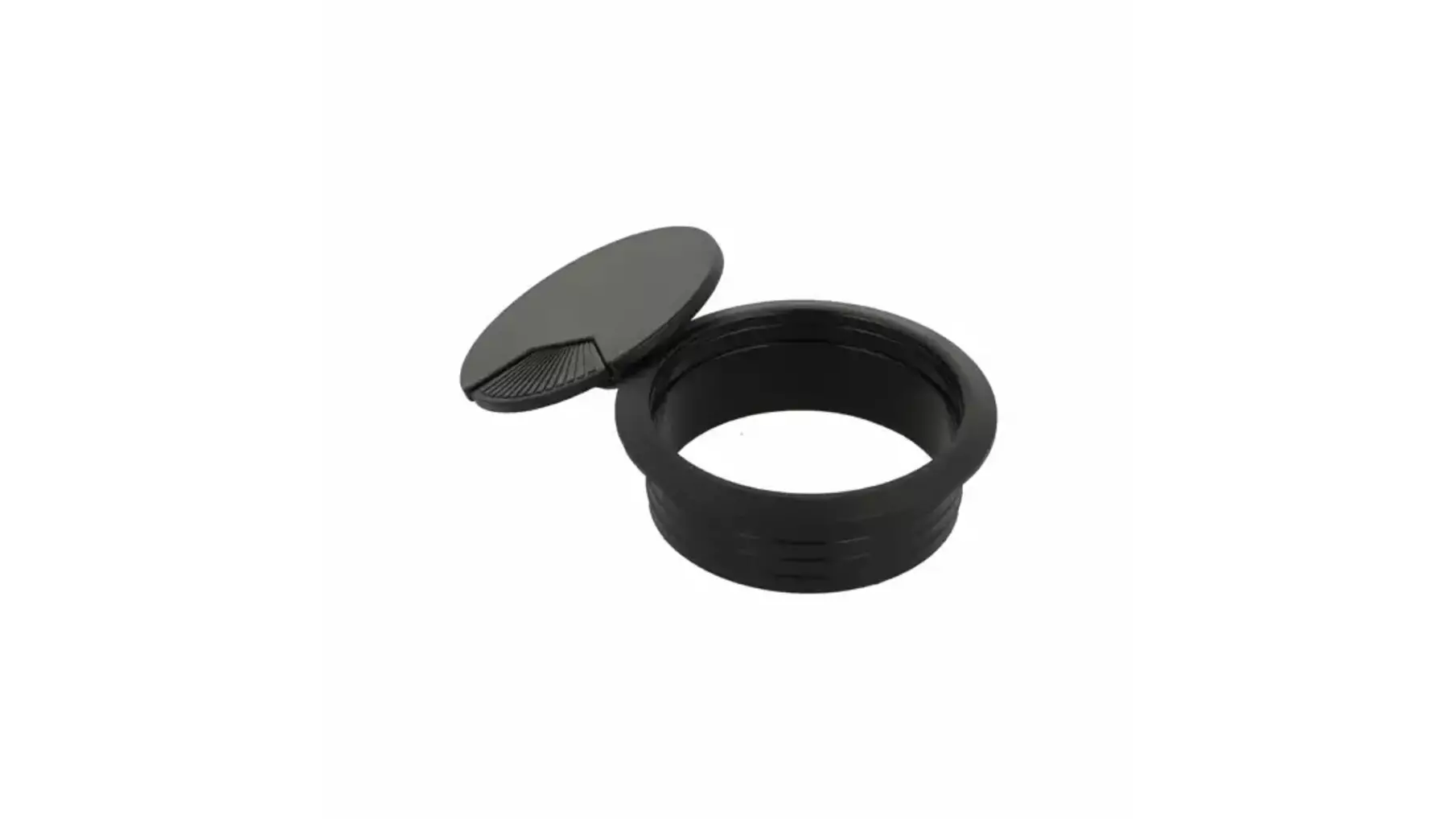 Kabeldoorvoer klep met veer 60mm kunststof zwart