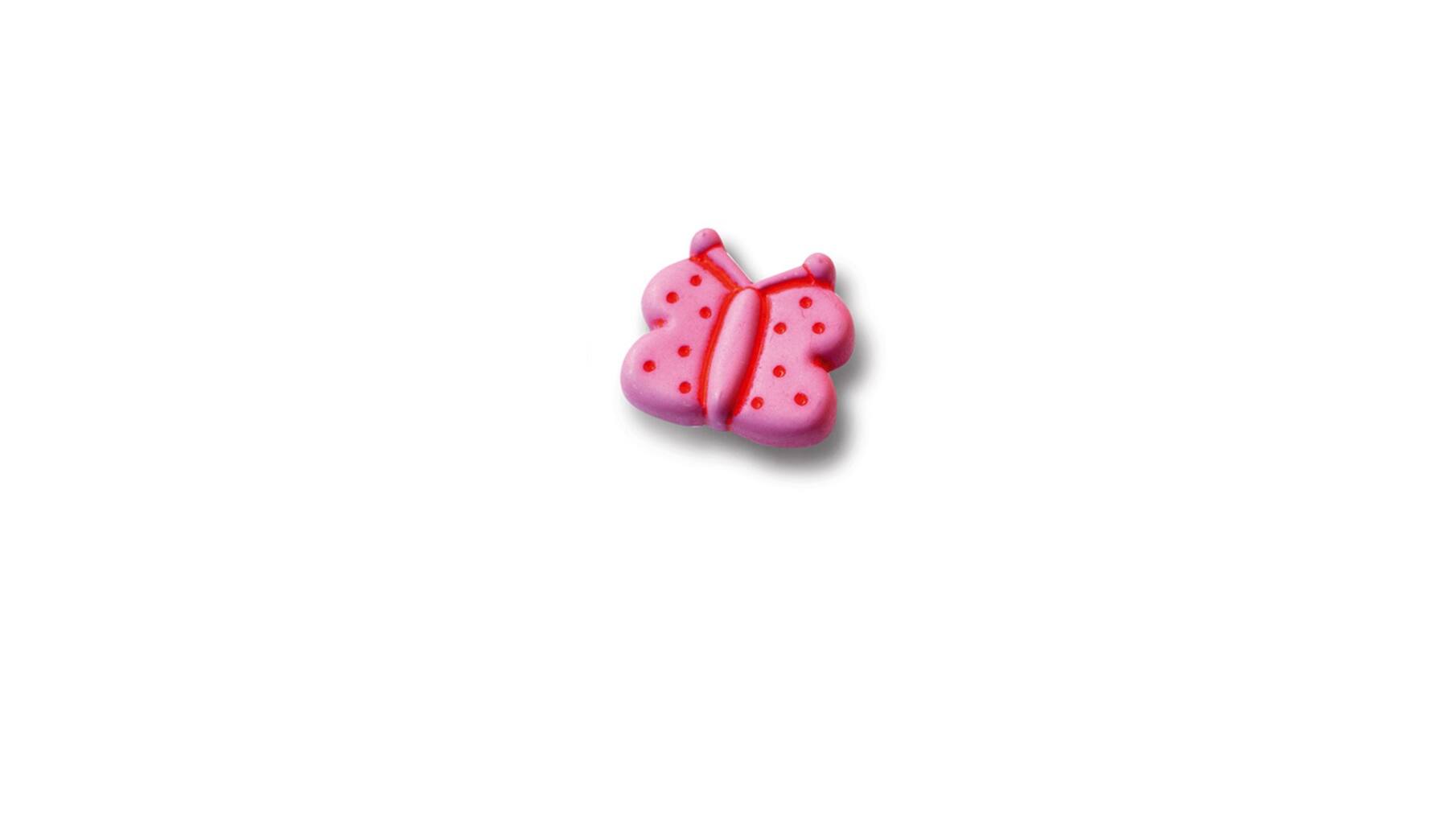 Knop nylon ROZE VLINDER-vorm 45x42mm