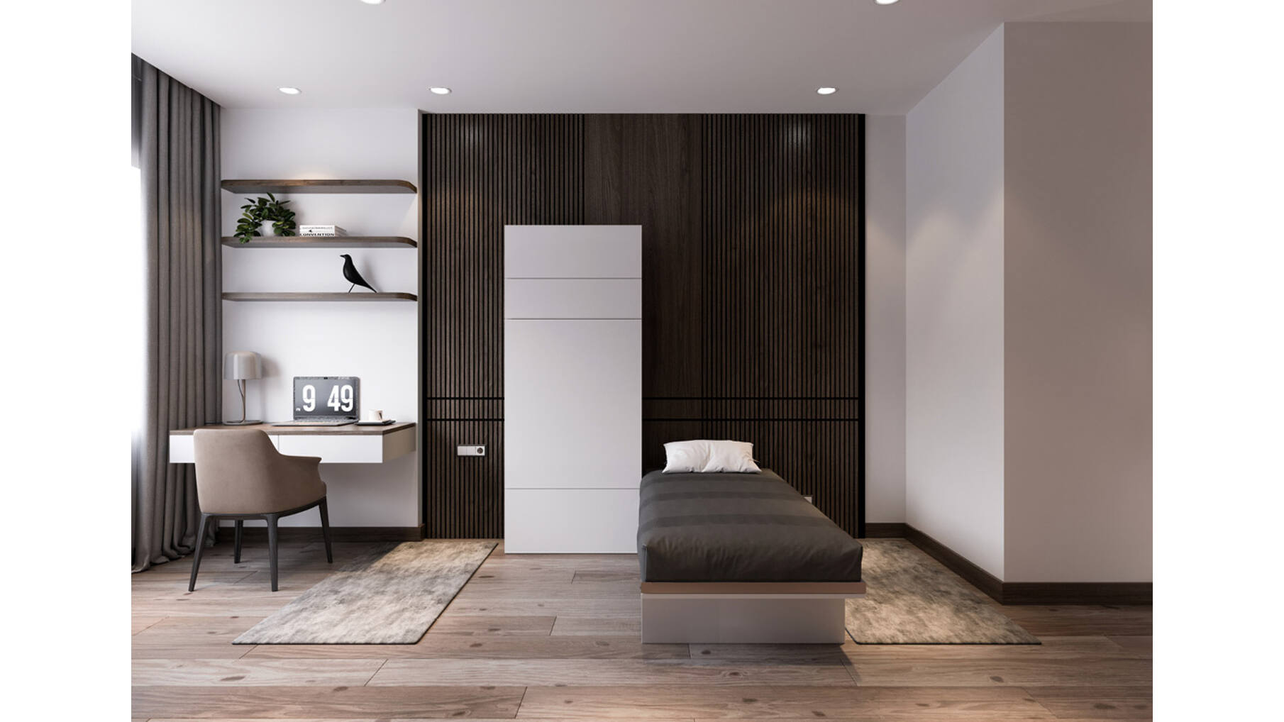 Speedy Wall enkel opklapbed wandmontage voor matras 80x190cm
