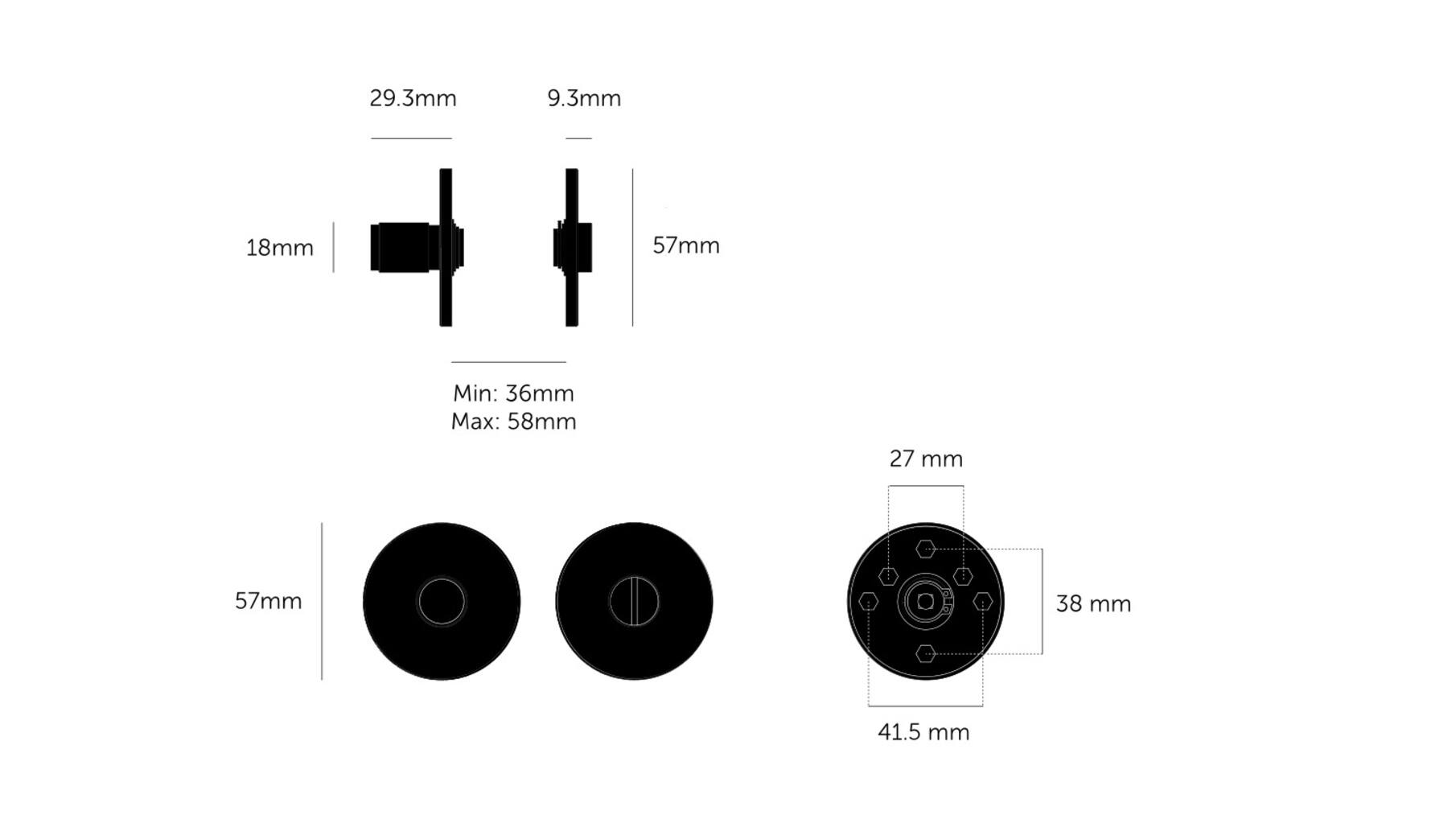 Thumbturn Lock/Linear/Brass
