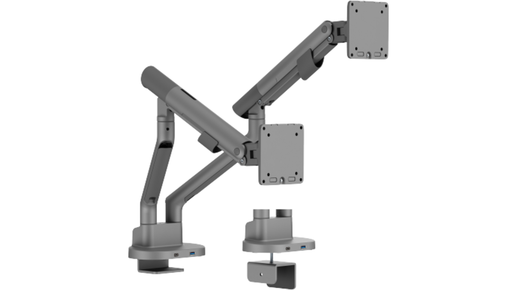 Kisch monitorarm voor twee schermen space grey