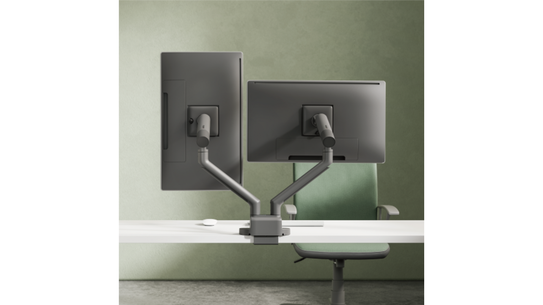 Kisch monitorarm voor twee schermen space grey